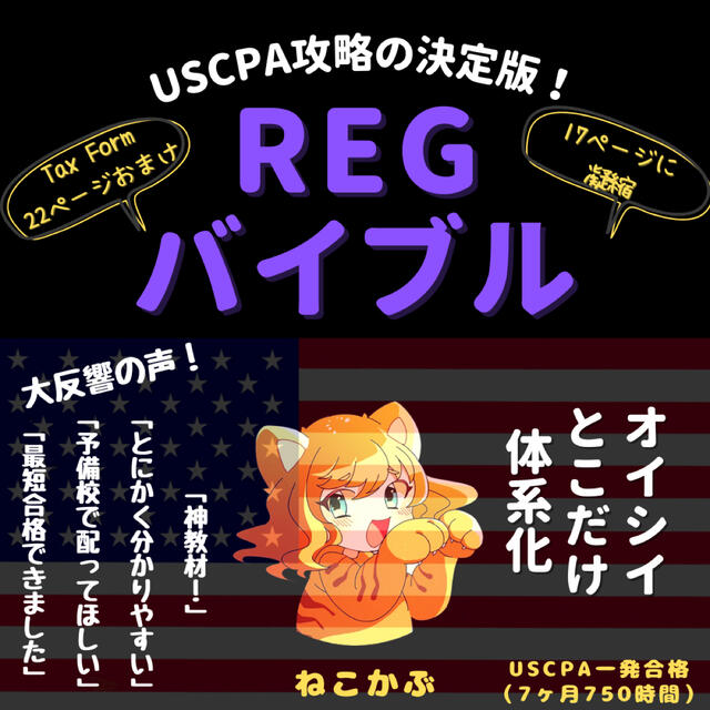 【REG】USCPA試験対策⭐︎REGバイブル17ページ【米国公認会計士】