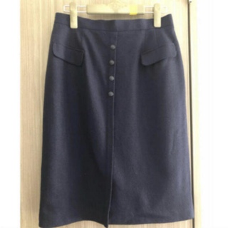 週末限定価格　フロントボタン   ニットタイトスカート(ひざ丈スカート)