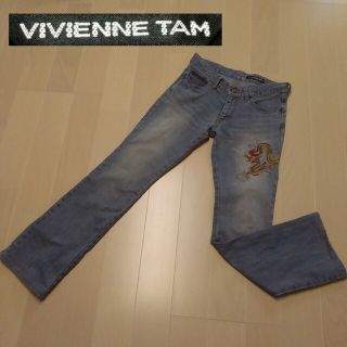 ヴィヴィアンタム(VIVIENNE TAM)の【ヴィヴィアンタム】ドラゴン刺繍 デニムパンツ(デニム/ジーンズ)