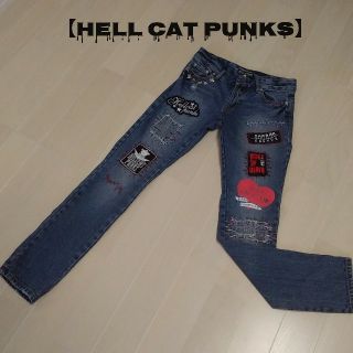 ヘルキャットパンクス(HELLCATPUNKS)の☆ヘルキャットパンクス☆ワッペン×ステッチ ダメージデニムパンツ(デニム/ジーンズ)