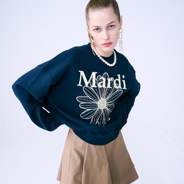 Mardi Mercrediマルディ SWEATSHIRT NAVY CREAMスウェット