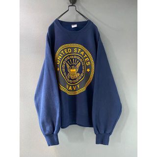 古着 ビンテージ 90s NAVY軍 カレッジロ スウェット トレーナー 美品(スウェット)