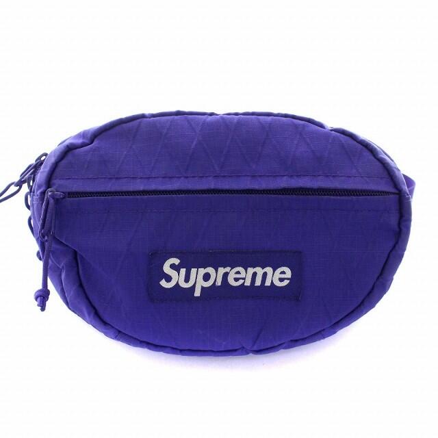 SUPREME 18FW waist bag ボックスロゴ ウエストバッグ 紫 大切な 4560 ...