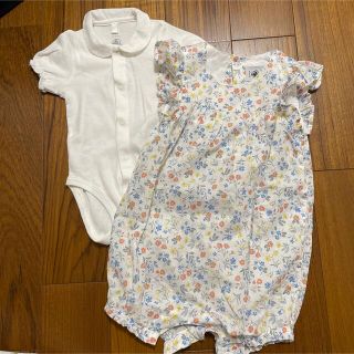 プチバトー(PETIT BATEAU)のベビー服　プチバトー　セット(ロンパース)