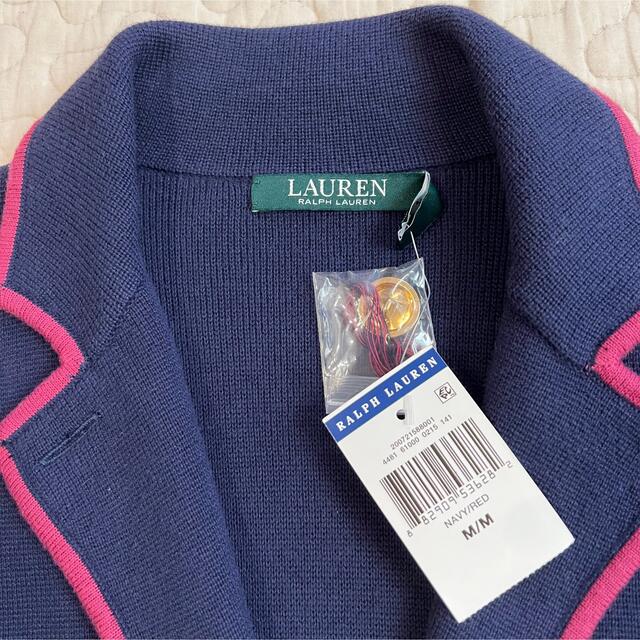 Ralph Lauren(ラルフローレン)の未使用タグ付き ラルフローレン ニットジャケット 紺ブレザー 金ボタン メンズのジャケット/アウター(テーラードジャケット)の商品写真