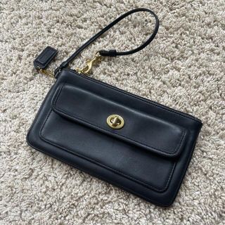 オールド コーチ COACH 黒 エナメル ポーチ 小物入れ バッグ 美品