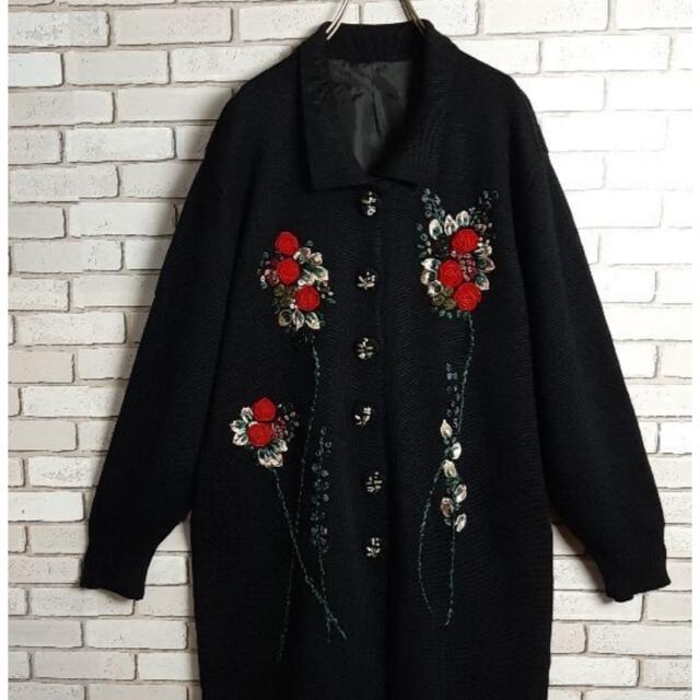 Ameri VINTAGE(アメリヴィンテージ)のvintage rose cardigan LL  レディースのトップス(カーディガン)の商品写真