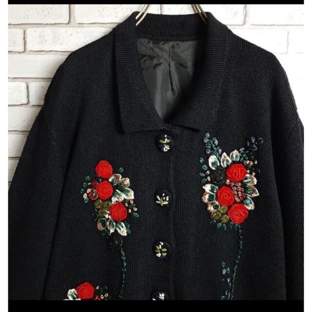 Ameri VINTAGE(アメリヴィンテージ)のvintage rose cardigan LL  レディースのトップス(カーディガン)の商品写真