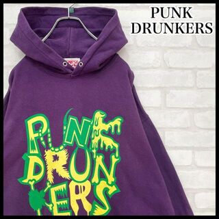 パンクドランカーズ(PUNK DRUNKERS)の【入手困難】PUNK DRUNKERS ビッグサイズ スウェット フーディー 紫(パーカー)