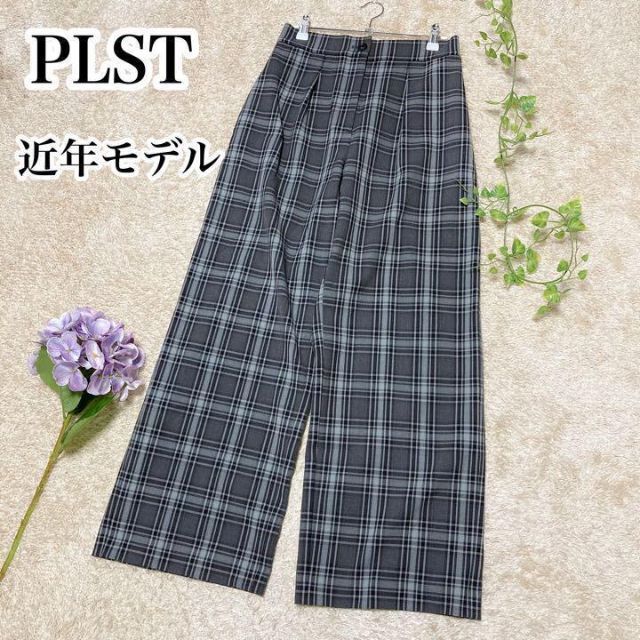 PLST(プラステ)の洗える♡プラステ グレンチェック ワイドパンツ Mサイズ 近年モデル 美品 レディースのパンツ(カジュアルパンツ)の商品写真