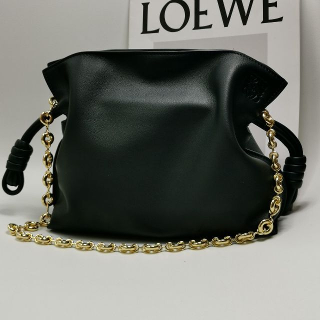 お待たせ! 超美品 LOEWE ロエベ レザーバッグ チェーン ミニ フラメンコクラッチ ショルダーバッグ