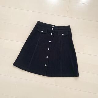フロントボタン台形スカート　スエード　女児150センチ(スカート)