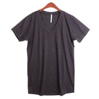 【新品】ゆる VネックTシャツ ゆったり 無地 半袖 ロンT ダークグレー(Tシャツ(半袖/袖なし))