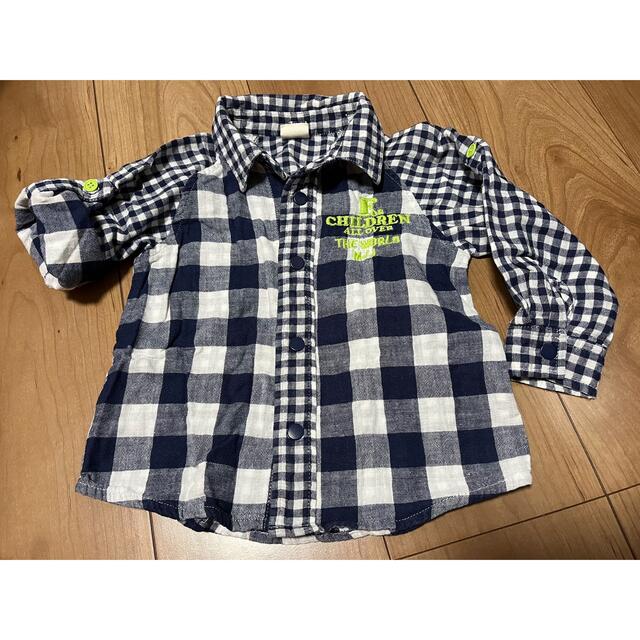 mou jon jon(ムージョンジョン)のギンガムチェックシャツ　size90 ムージョンジョン　羽織 キッズ/ベビー/マタニティのキッズ服男の子用(90cm~)(Tシャツ/カットソー)の商品写真