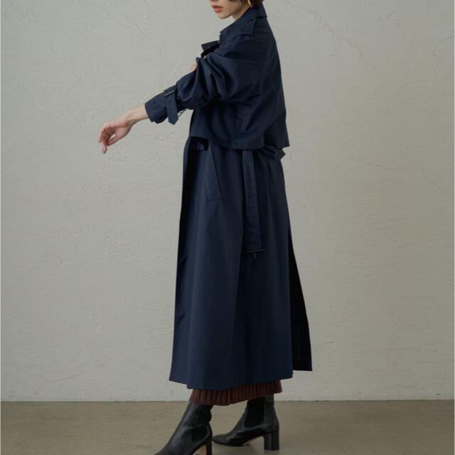 Loungedress(ラウンジドレス)の【Loungedress】3WAYトレンチ（ネイビー） レディースのジャケット/アウター(トレンチコート)の商品写真