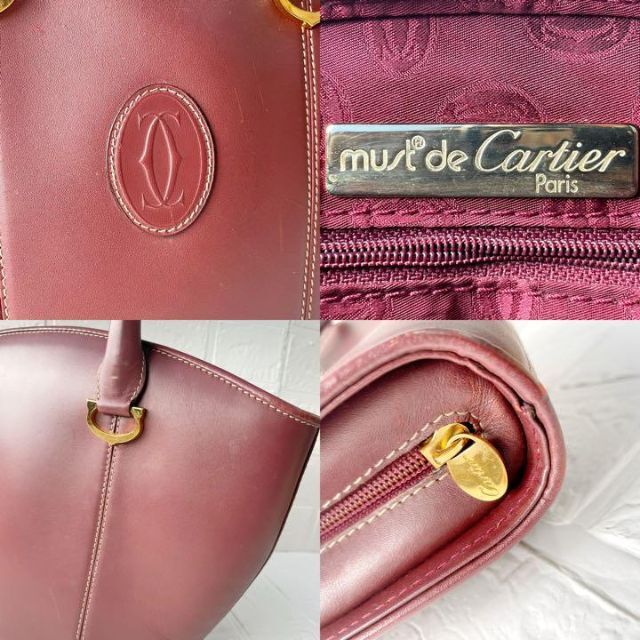 Cartier カルティエ　マストライン　トートバッグ　ボルドー レザー