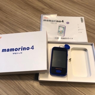 エーユー(au)のauキッズ携帯　mamorino4  ブルー(携帯電話本体)