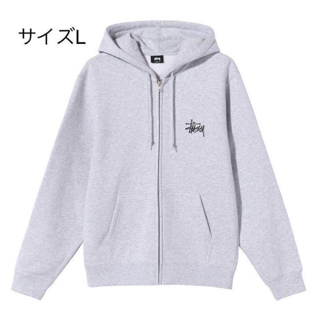 【新品】stussy スウェットパーカー　サイズL グレー　シップアップ