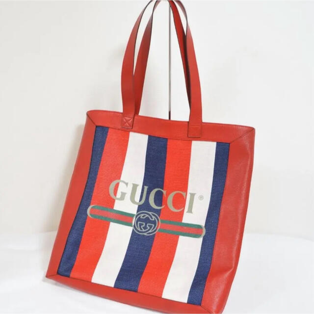 国内最安値! グッチ - Gucci トートバッグ523781トリコロール 赤系