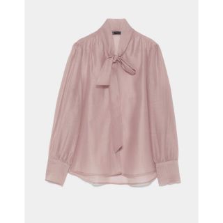 ザラ(ZARA)のZARA リボン オーガンジー ブラウス(シャツ/ブラウス(長袖/七分))