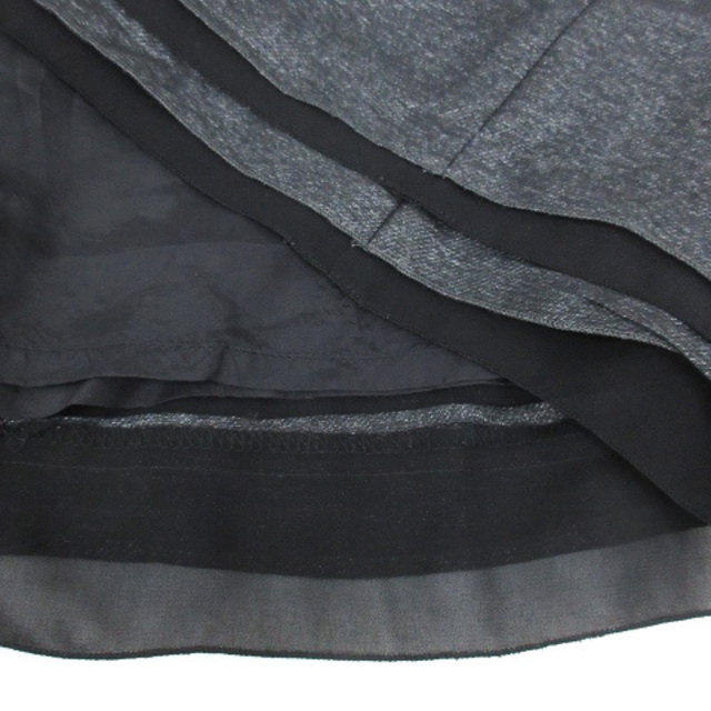 NATURAL BEAUTY(ナチュラルビューティー)のナチュラルビューティー フレアスカート ひざ丈 38 黒 シルバー /FF41 レディースのスカート(ひざ丈スカート)の商品写真