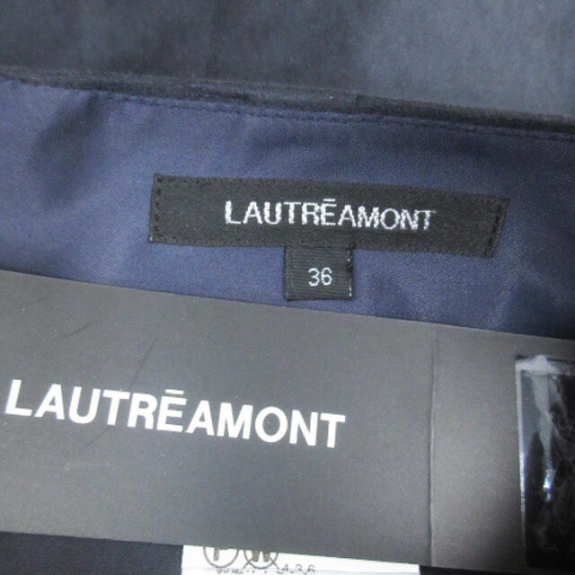 LAUTREAMONT(ロートレアモン)のロートレアモン タイトスカート ミモレ丈 ベルト 無地 36 紺 /FF43 レディースのスカート(ひざ丈スカート)の商品写真