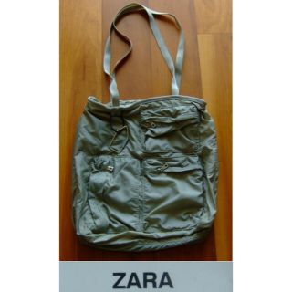 ザラ(ZARA)のZARA/ザラのナイロントートバッグ･軽量･A4サイズ･ライトグリーン(トートバッグ)