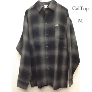 カルトップ(CALTOP)のカルトップ オンブレチェックシャツ M ブラック/チャコール 新品(シャツ)