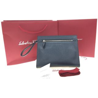 ▼▼Salvatore Ferragamo サルヴァトーレフェラガモ REVIVAL リバイバル クラッチバッグ GG-240298 ネイビー