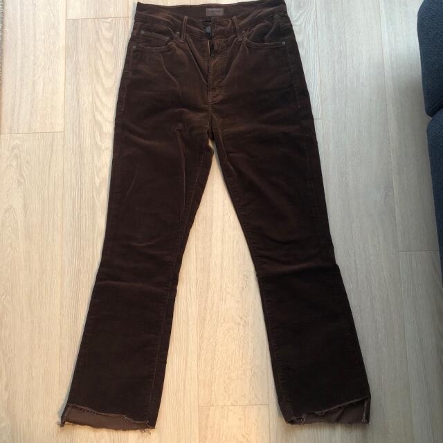 MOTHER【CORDUROY INSIDER CROP】ブラウン