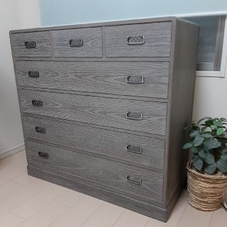 在庫一掃】 ☆桐たんす☆隠し戸棚あり☆グレー☆和風家具☆チェスト