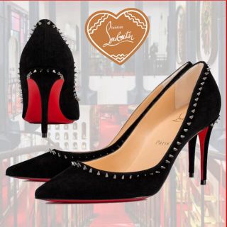 クリスチャンルブタン(Christian Louboutin)の☆美品☆クリスチャンルブタン☆Anjalinaブラックスエードスパイクパンプス☆(ハイヒール/パンプス)