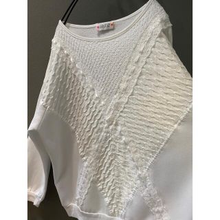 古着 ビンテージ 80s ホワイト 白 レース モヤモヤ スウェット トレーナー