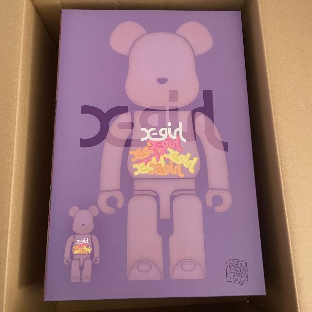 BE@RBRICK X-girl CLEAR PURPLE 100% 400%