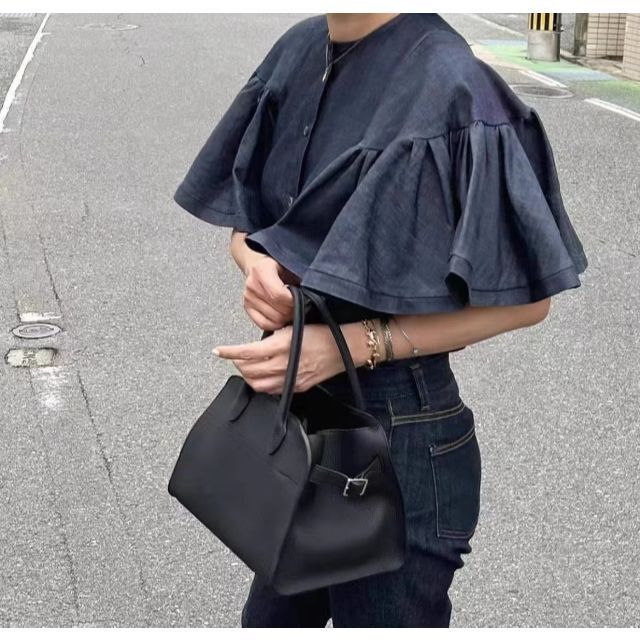 The Row Soft Margaux 10ブラック シルバー バッグ The Row Soft Margaux 10ブラック シルバー バッグ