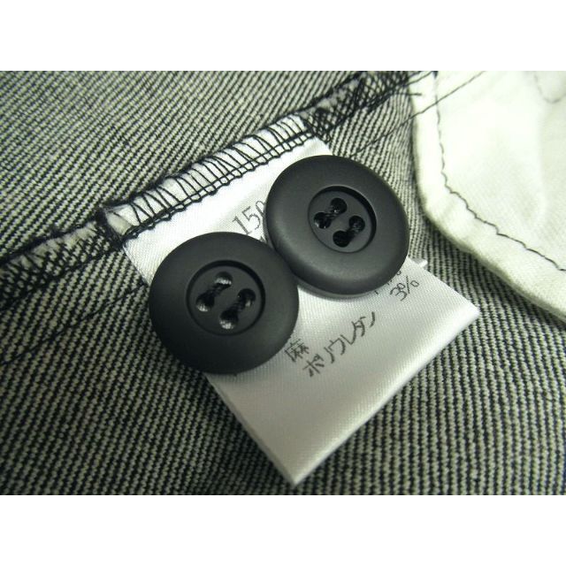 LAISSE PASSE(レッセパッセ)のG② 日本製 レッセパッセ ブラック デニム スカート 6つ釦 巻きスカート S レディースのスカート(ミニスカート)の商品写真