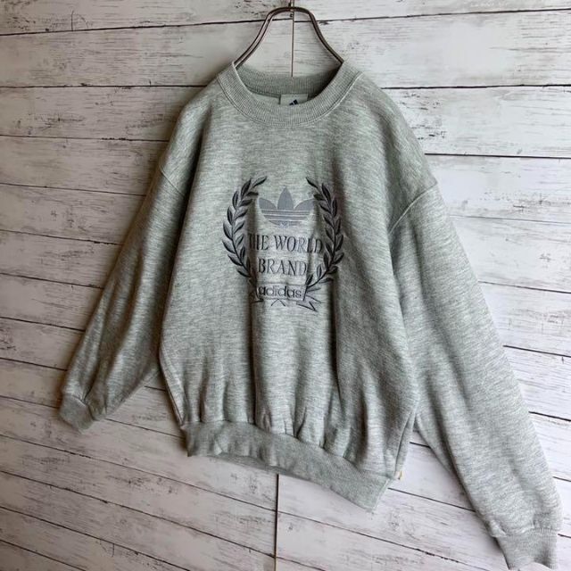 入手困難】アディダス 90s デサント期 ビッグロゴ刺繍入りスウェット