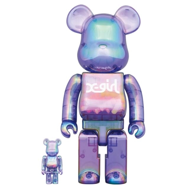 BE@RBRICK X-girl CLEAR PURPLE 100％ 400％