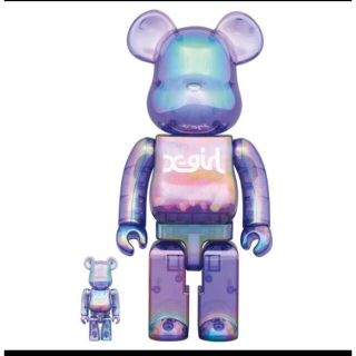 ベアブリック(BE@RBRICK)のBE@RBRICK X-girl CLEAR PURPLE 100%&400%(その他)