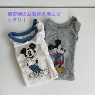 ベビーギャップ(babyGAP)のbabyGAP ミッキーロンパース２枚セット(ロンパース)