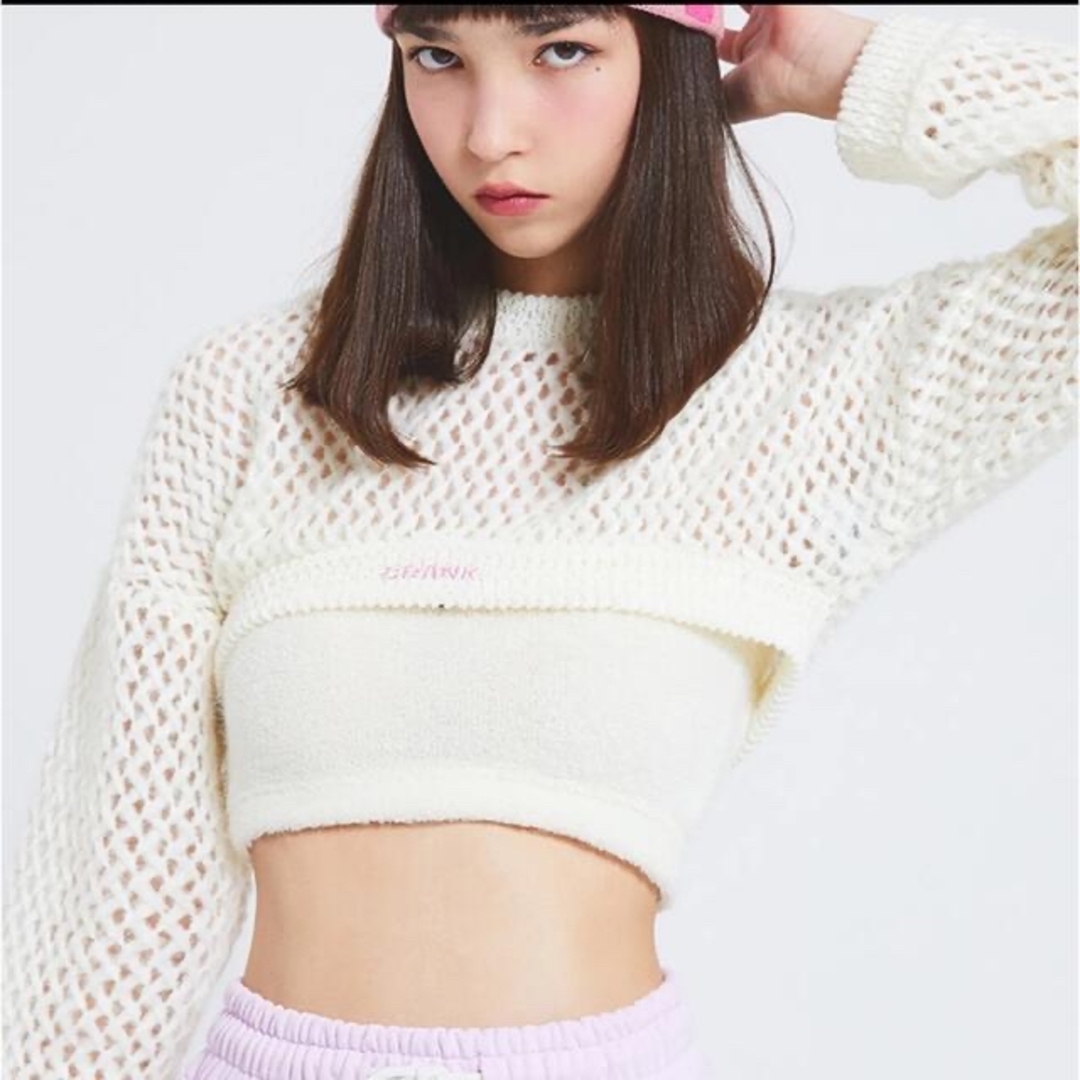 ★CRANK★NETTING KNIT SLEEVETOP_IV レディースのトップス(ニット/セーター)の商品写真