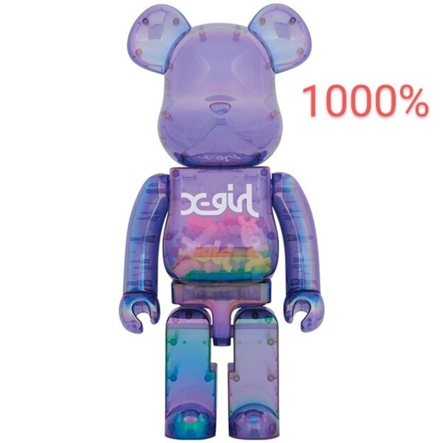 BE@RBRICK X-girl CLEAR PURPLE 1000％ベアブリック