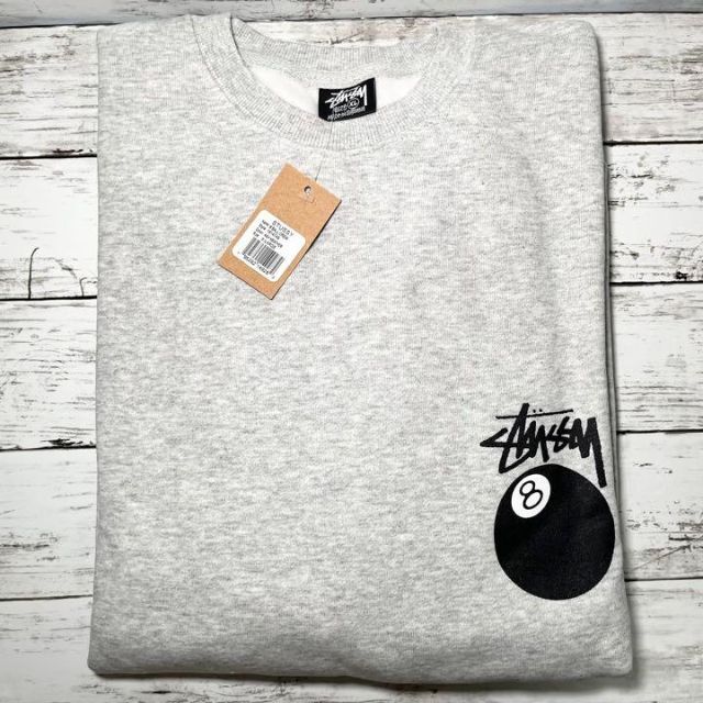 STUSSY 8 BALL CREW ステューシー スウェット XL グレー