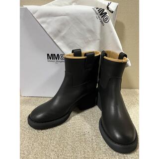 エムエムシックス(MM6)のmm6 エムエムシックス メゾン マルジェラ 厚底 アンクル ブーツ 黒 新品(ブーツ)