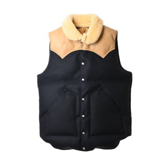 美品 ロッキーマウンテン six month vest 36 NAVY ウール