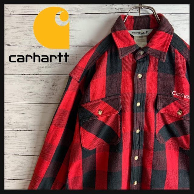 carhartt(カーハート)の【大人気デザイン】カーハート ロゴ刺繍入りチェックシャツ 中肉厚 メンズのトップス(シャツ)の商品写真