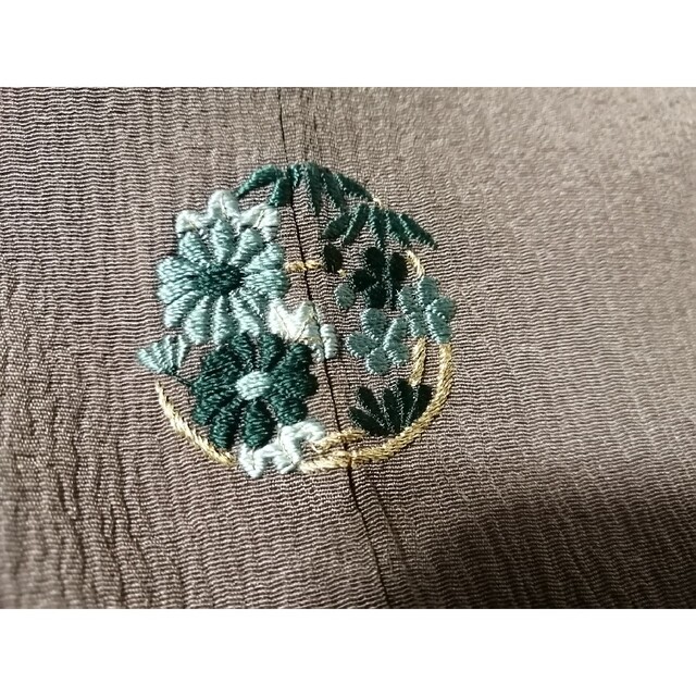 正絹 縮緬 小紋 小花 刺繍 着物
