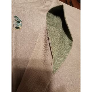 正絹 縮緬 小紋 小花 刺繍 着物の通販 by ms|ラクマ