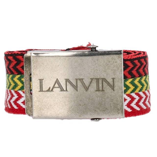 LANVIN(ランバン)のランバン シェブロンストライプ ベルト メンズ 110 メンズのファッション小物(ベルト)の商品写真