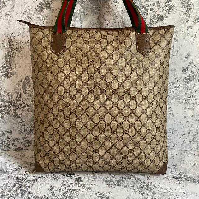 日本メーカー新品 美品 GUCCI オールドグッチ シェリーライン トート